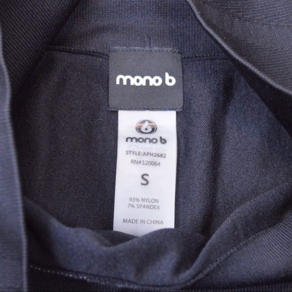 NWT Mono B Perforated & Ribbed Black Tights Leggings, Small - Style APH2682 - Picture 7 of 8